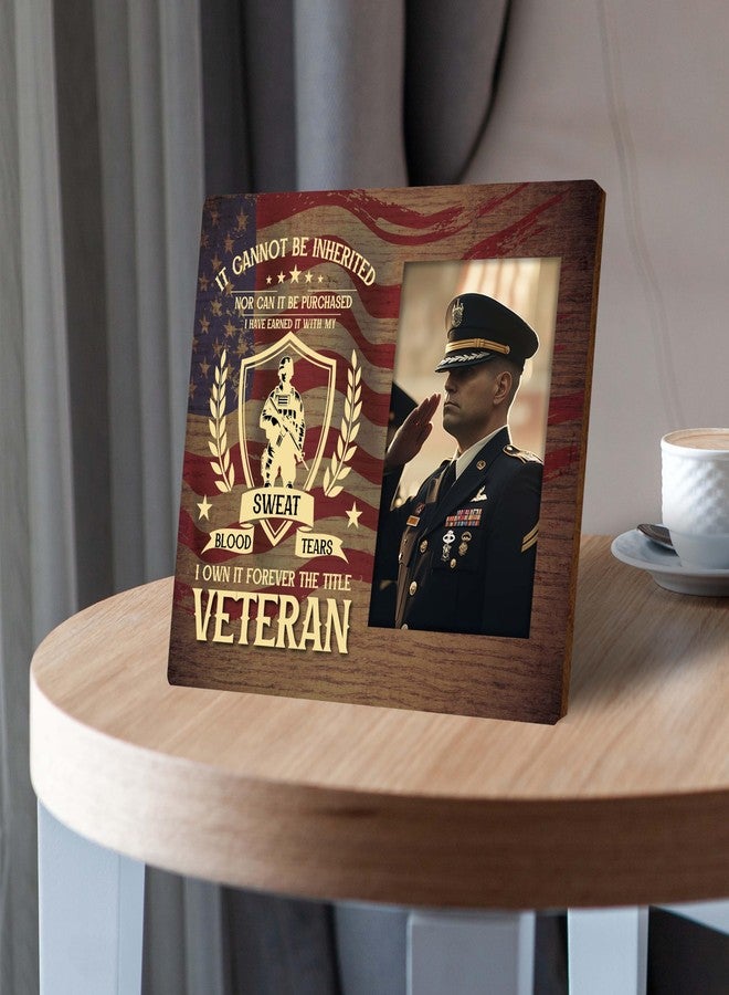 ZYQFN The Title Veteran I Own it forever, Picture Frame 4x6, Memorial Gifts, Patriotic Decorations, American Flat Picture Frame, Table Top or Wall Mount, Fits 4x6 Picture.(025) - Image 3